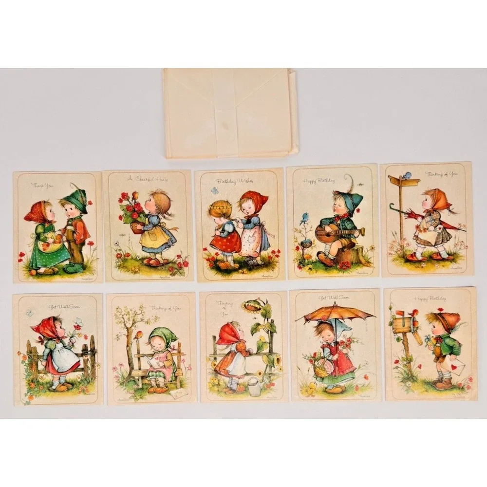 Vintage‎ Greeting Card Lot Unused w Envelopes Cute Children Ephemera Set